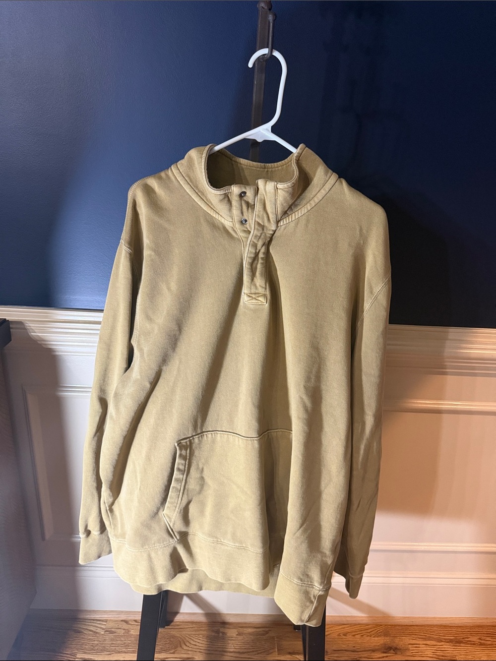American Eagle Outfitters Tan Henley Hoodie Pullover